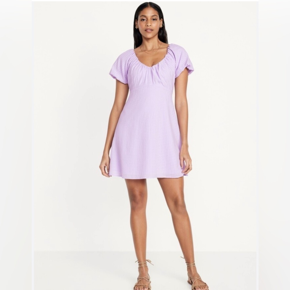 Old Navy Lilac Short-Sleeve Midi Dress